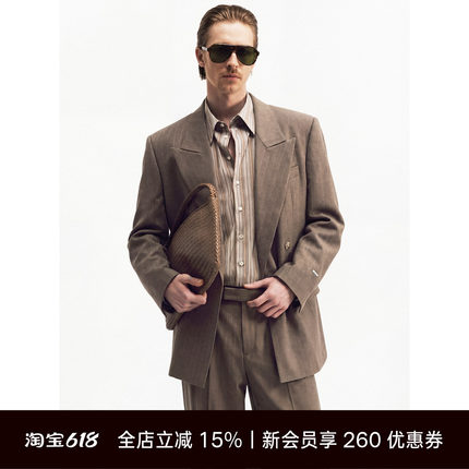 Unawares. 老钱风色织条纹西裤垂感宽松极简压线阔腿休闲西装长裤