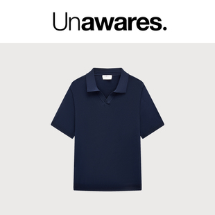 针织衫 Unawares. 优雅新贵感简约透气Polo领短袖