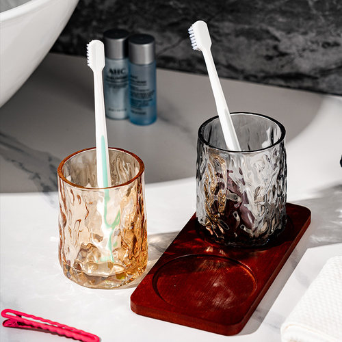 轻奢情侣玻璃漱口杯杯子高颜值简约牙缸牙具杯刷牙牙杯洗漱杯套装
