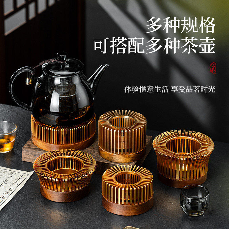 日式暖茶炉茶壶底座温茶器蜡烛加热水果花茶保温提梁壶暖杯煮茶器