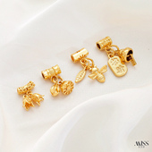 强保色越南沙金两世欢招财铃铛蜜蜂树叶铃兰花吊坠diy串饰品配件