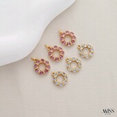 14K包金保色镶锆石闭口环花环圆环diy手链项链耳环耳吊首饰品配件