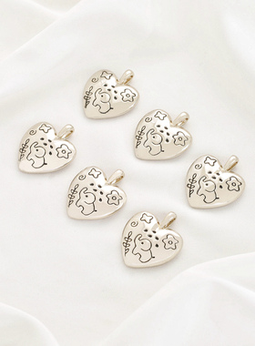 祢饰妮咖啡金大象桃心吊坠