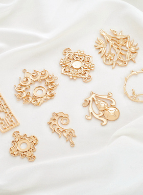 祢饰妮铜镀金保色烧蓝点翠底胚