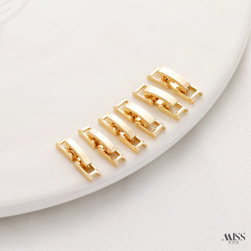 祢饰妮链扣真金保色锆石链扣子