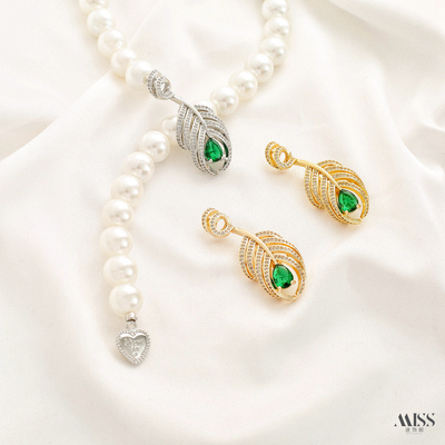 祢饰妮铜镀真金保色羽毛毛衣链扣