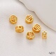 沙金保色磨砂镂空6mm吉字隔珠散珠diy手工手链项链串饰品配件材料
