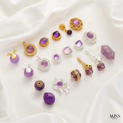 祢饰妮天然紫水晶吊坠隔珠