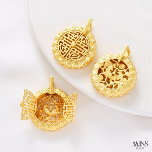 祢饰妮男女通用铜镀沙金保色吊坠