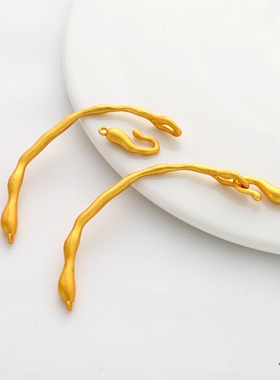 保色半圆异形手镯迷饰妮铜包金