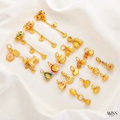 保色持久不褪色越南沙金莲花葫芦如意锁马上有钱吊坠diy吊饰配件