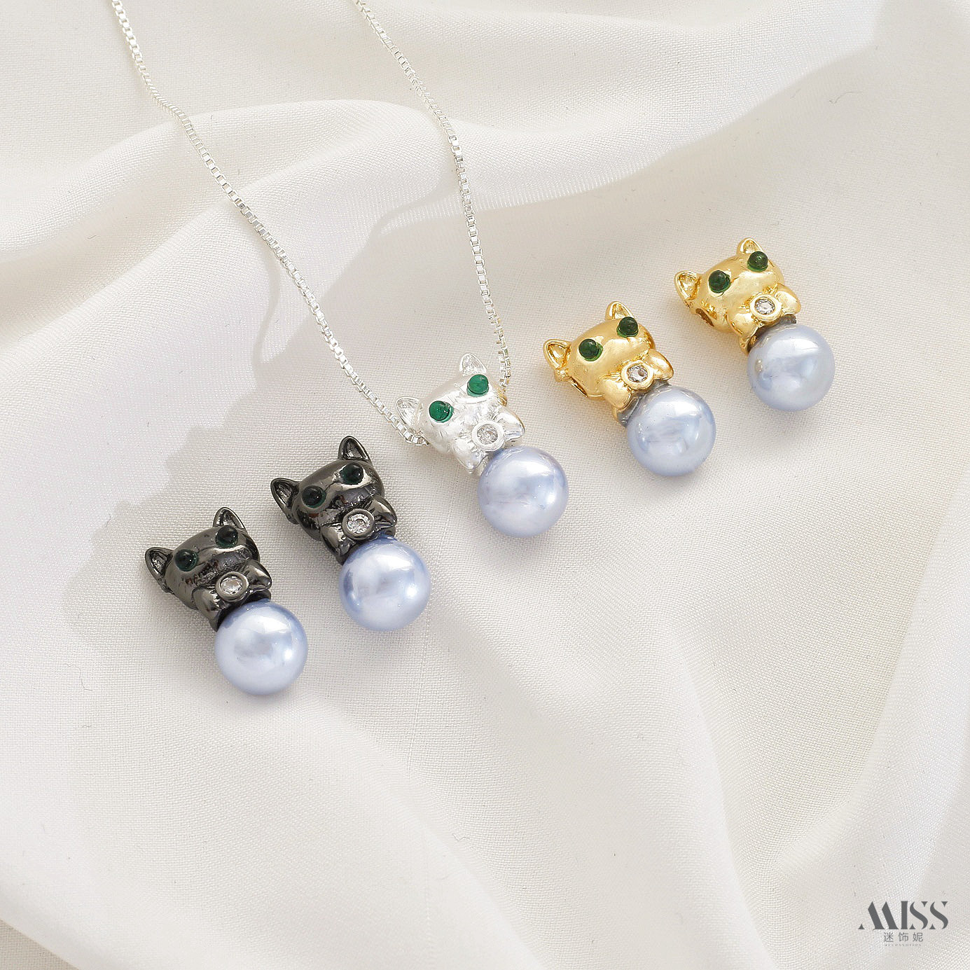 铜镀18K真金镶珍珠夜猫子隔珠吊坠diy手工手链项链串珠吊饰品配件,饰品/流行首饰/时尚饰品新,其他DIY饰品配件,淘宝优惠券,粉丝福利购,淘宝优惠卷