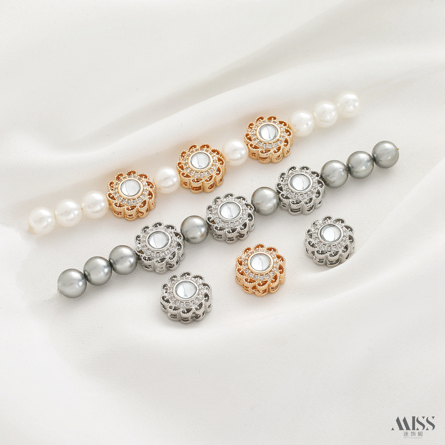 祢饰妮铜包金强保色隔珠