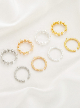 祢饰妮铜镀真金活口戒托戒指