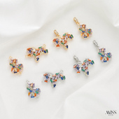 14K包金高保色镶彩虹锆石小马葫芦吊坠diy手工手链项链耳饰品配件