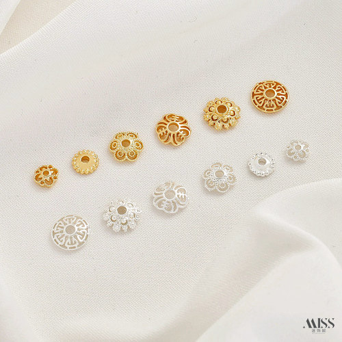 祢饰妮铜镀真金镂空小花托