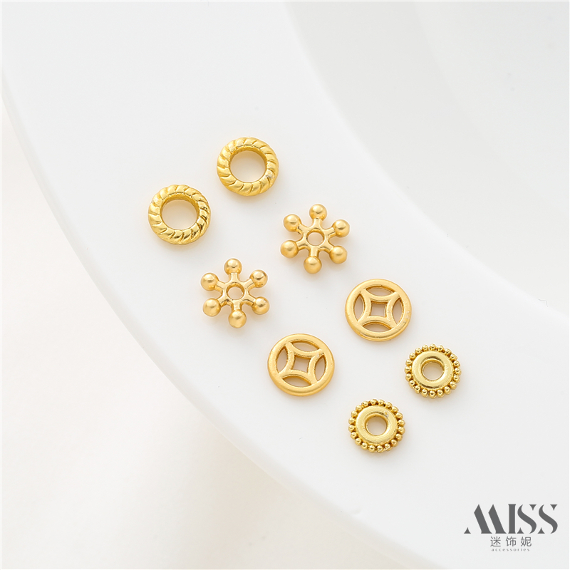 迷饰妮合金镀金镀银保色散珠包邮