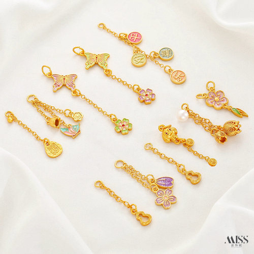 祢饰妮铜镀沙金强保色流苏吊坠