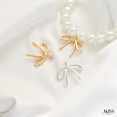 14K包金保色光面线条蝴蝶结吊坠diy手作手链项链吊饰挂件饰品配件