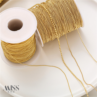 14K包金保色圆珠链珠珠链珠子链豆豆链半成品散链diy配件首饰材料