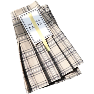 格子百褶裙半身裙女夏款显瘦a字短裙裤春秋高腰小个子甜酷辣裙子