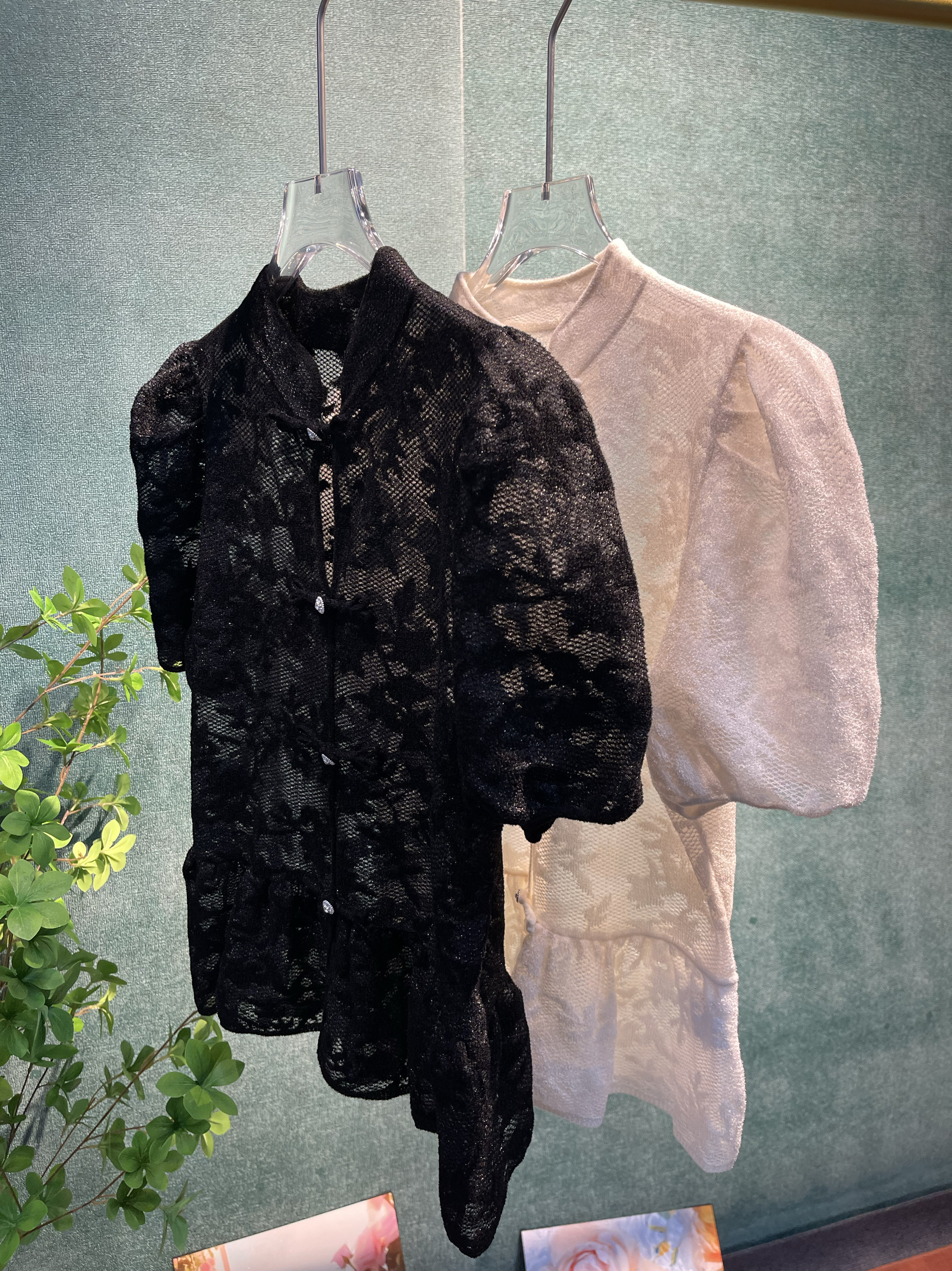 2024夏新悦美系列新中式国风款重工刺绣中式盘扣新蕾丝上衣半身裙