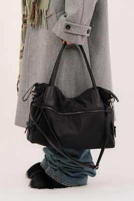 现货韩国代购raucohouse街头手提袋大容量男女同款托特斜挎单肩包