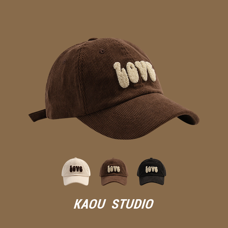 秋冬款亲子灯芯绒鸭舌帽棒球帽