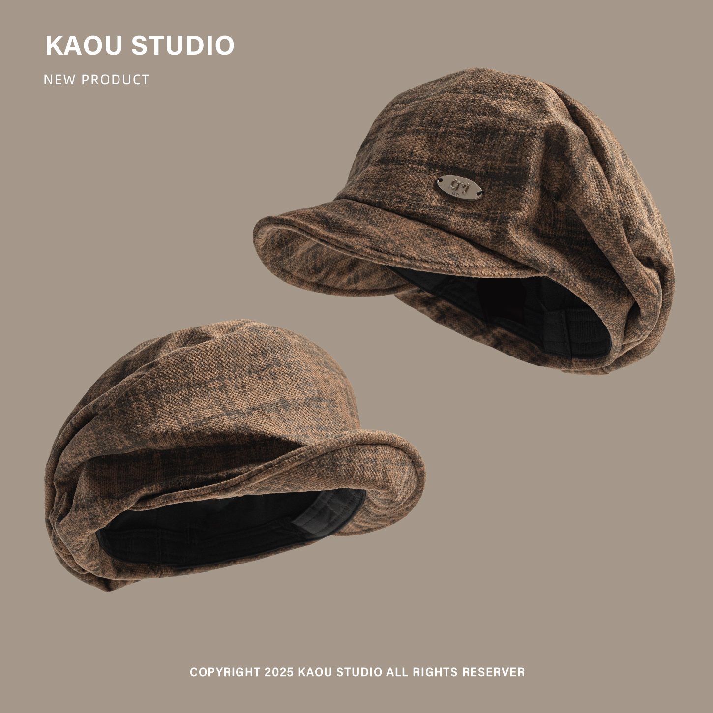 春秋氛围感八角帽复古文艺报童帽