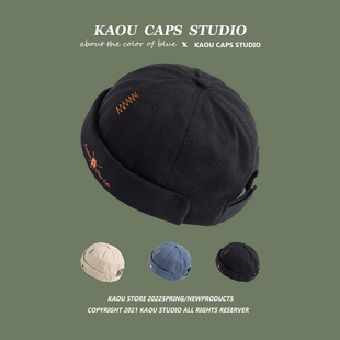 帽子女春夏韩版雅痞复古街头地主帽情侣休闲个性无檐寸头瓜皮帽男