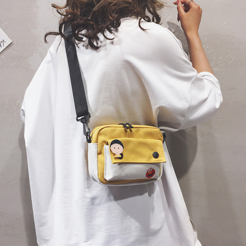 Little bag 2019 New summer ins Ultra-fire leisure time student Canvas bag Versatile One shoulder Inclined shoulder bagin the Leather/Lady bags/Men's bag, Ms. bags  category - from Buy2taobao.com to provide professional Taobao agent buy service