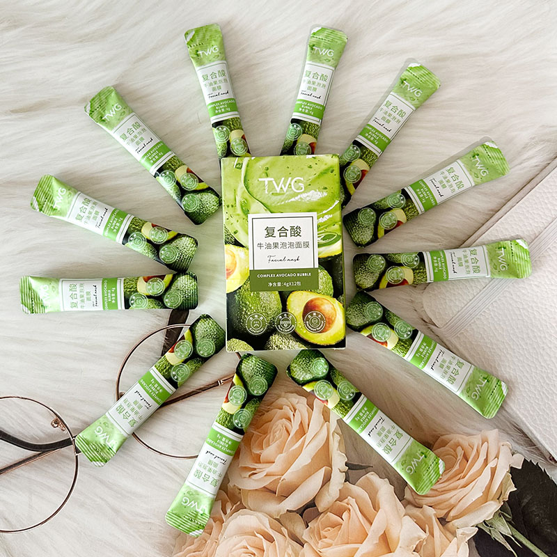 TWG 复合酸牛油果泡泡面膜毛孔清洁自动起泡涂抹面部毛孔收缩温和