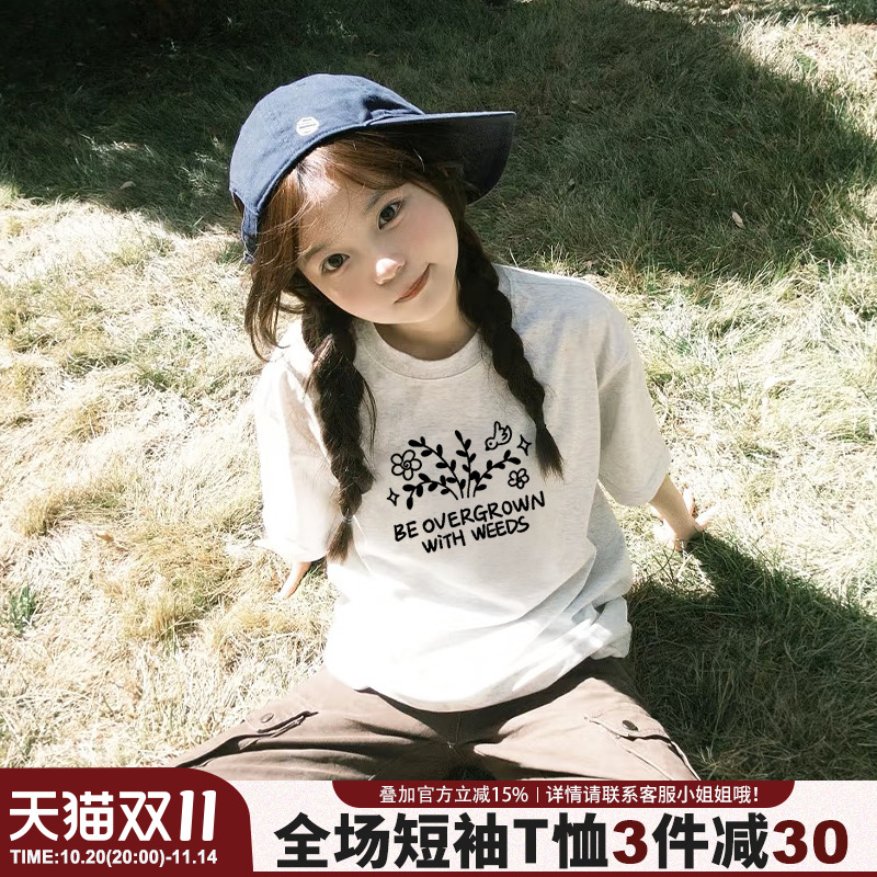 2025夏季新款森系宽松正肩短袖女