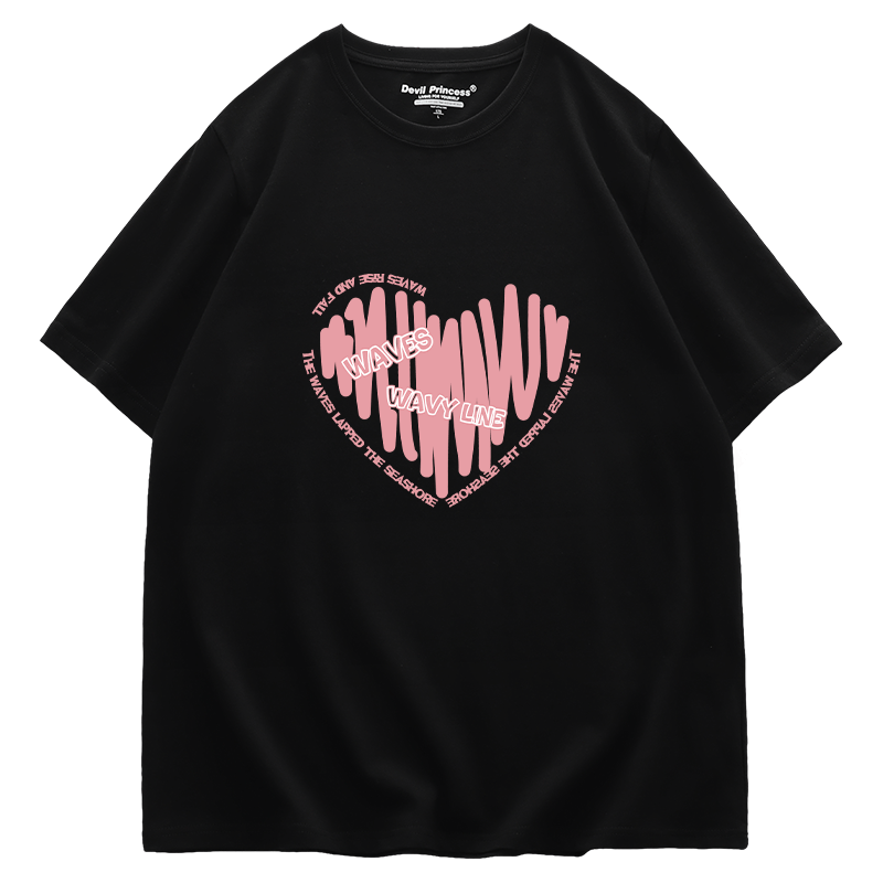 纯棉大码胖mm新款短袖t恤oversize别致设计感上衣夏女法式情侣服