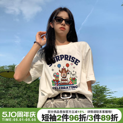 vintage复古风宽松通勤短袖女夏