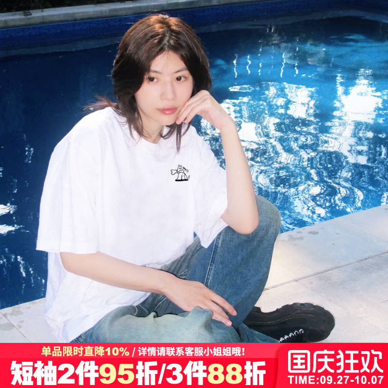 小众学院风通勤百搭白色短袖女夏