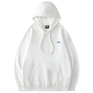 白色情侣帽衫卫衣女款韩版ins风百搭减龄原宿风小众春秋薄款上衣