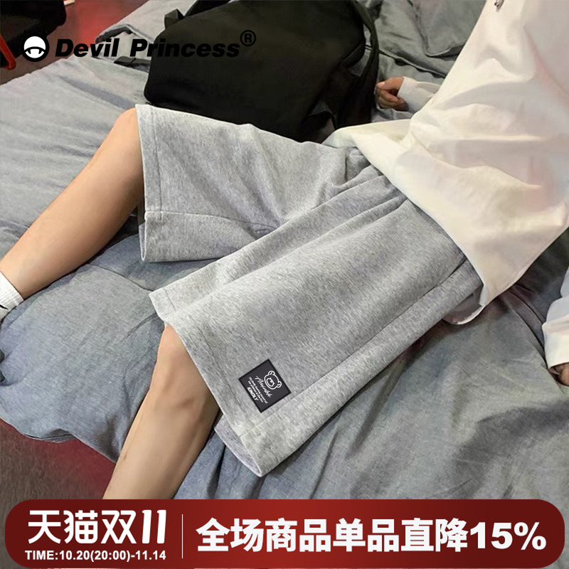 2025年夏季新款百搭宽松阔腿灰色短裤女高腰显瘦BF风ins潮五分裤