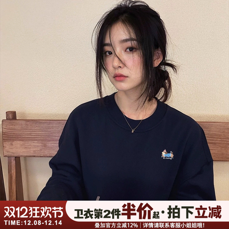 超火腊肠狗印花宽松显瘦卫衣女潮