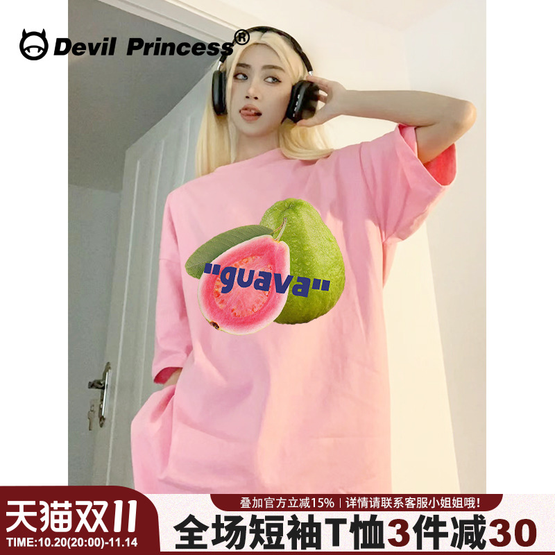 短袖超火ins风美式街头大版上衣