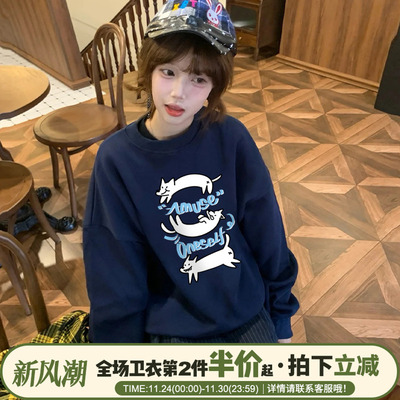 ulzzang小众学院风宽松显白卫衣