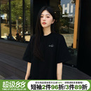 高级感韩系简约风纯棉黑色短袖t恤女2026夏季新款宽松显瘦上衣潮