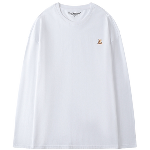 复古港风黑色长袖t恤女宽松小众设计感ins纯棉半袖学院风秋冬上衣