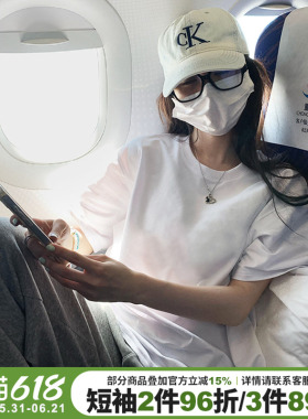 韩系高级感简约风白色短袖t恤女2026夏季新款宽松正肩打底衫上衣