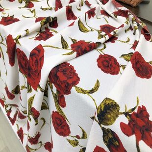 奔放玫瑰布料新款复古文艺手工布diy书皮包包连衣裙女装印花面料