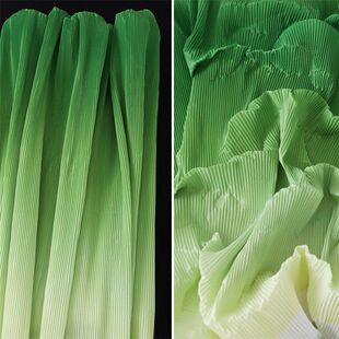 邦思来 绿黄色渐变三宅可塑褶皱布 手工DIY肌理背景装饰画面料