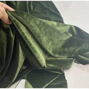 浅粉豆沙牛油果绿色橄榄绿丝绒布料丝绒布料面料婚纱礼服面料布料