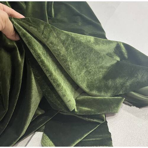 浅粉豆沙牛油果绿色橄榄绿丝绒布料丝绒布料面料婚纱礼服面料布料