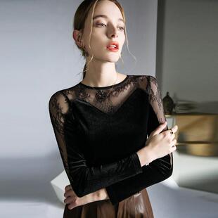上衣女长袖 拉丁舞服装 丝绒跳交谊舞摩登舞练功服0320w 新款 时尚