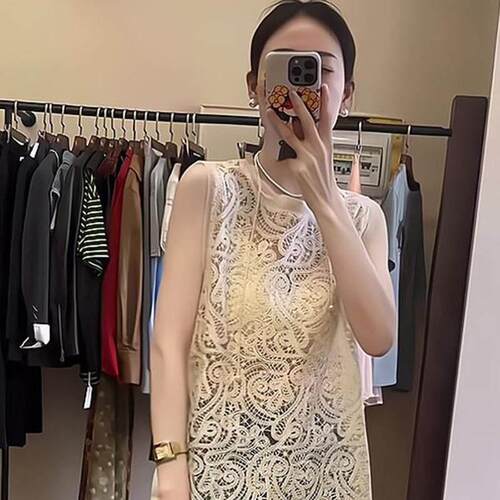 欧货2026年夏季新款女装时尚百搭无袖衬衫高级感穿搭漂0410d